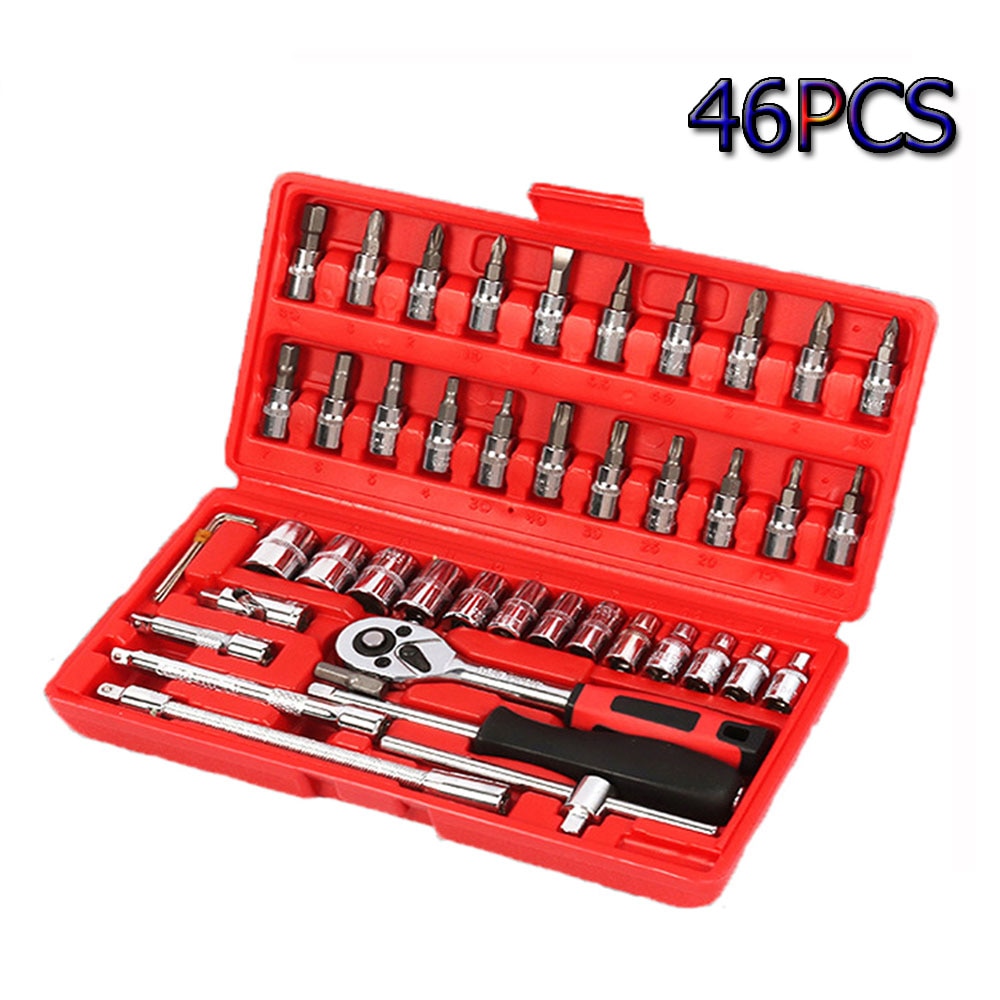 Hand Tool Sets Car Repair Socket Wrench Key Ratchet Wrenchs Screwdriver Key Set Tools Garage Tools for Home Torque Wrench