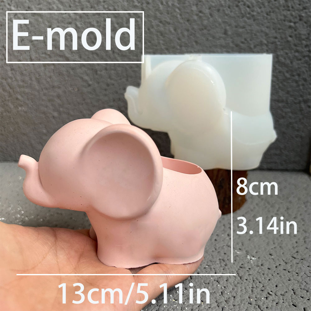 Stampo per vaso di fiori in silicone a forma di elefante per fioriera succulenta fai da te stampi sferici portacandele in gesso stampo in resina
