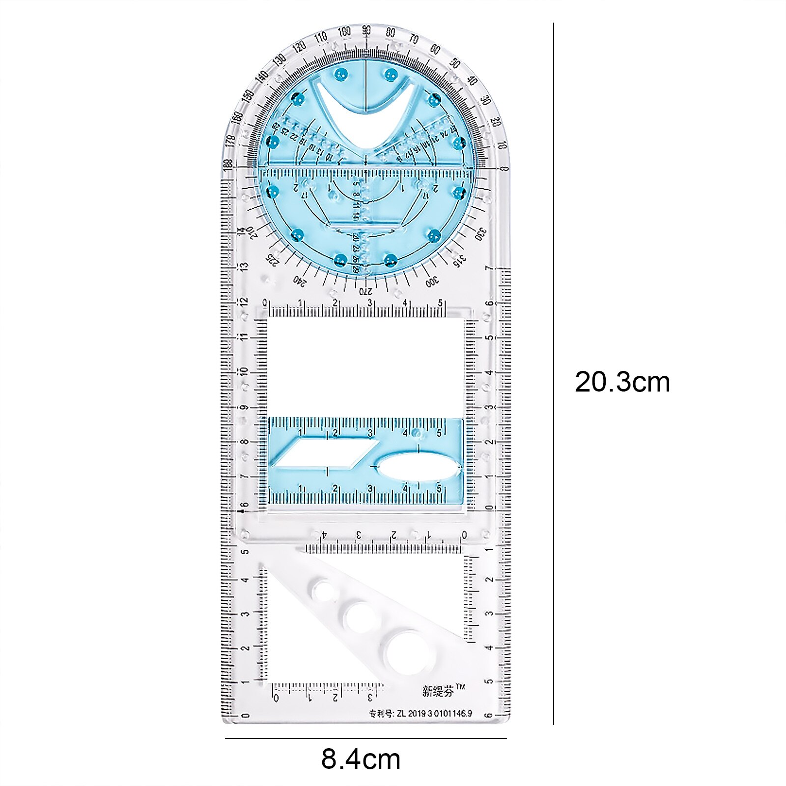 Multifunctional Geometric Ruler Geometric Drawing Template Measuring Tool For School Office Architecture Supply For Student: B