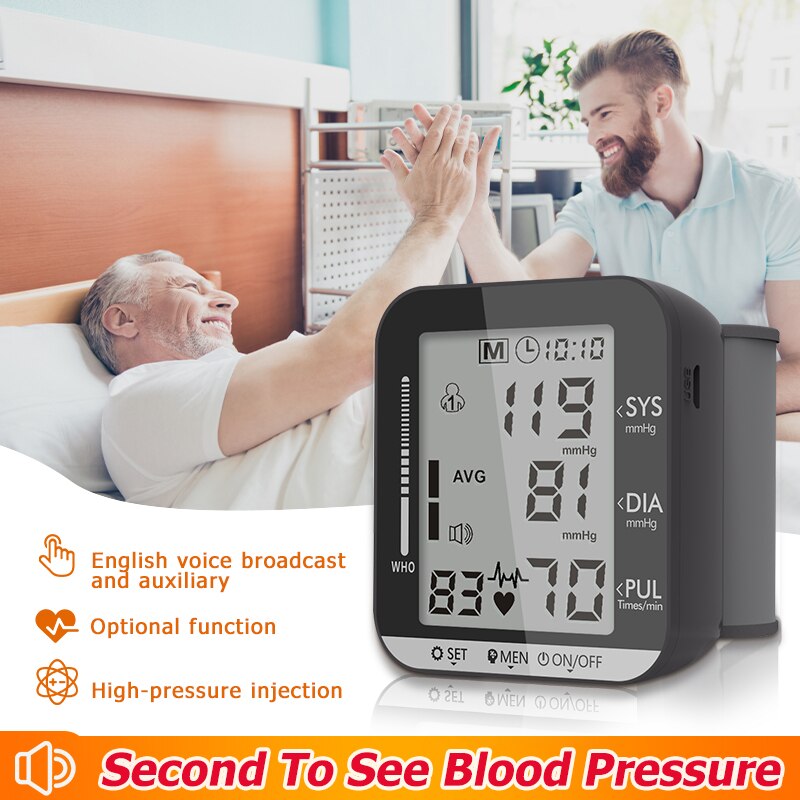 Oplaadbare Pols Bloeddrukmeter Digitale Automatische Hartslag Pr Tonometer Bloeddrukmeter Medische Apparatuur Draagbare