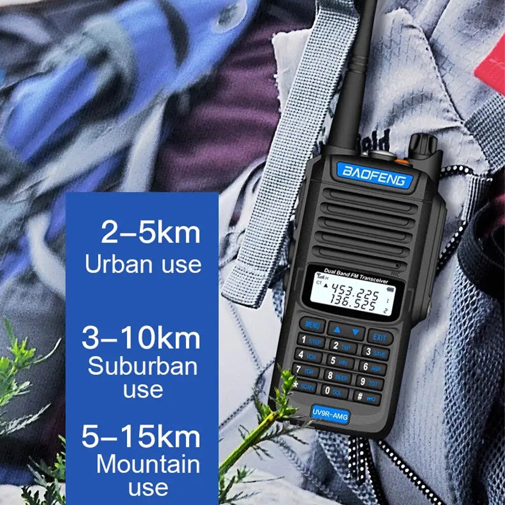 talkie-walkie 30km UV9R AMG Plus IP68 étanche UV double bande bidirectionnelle portable Radio mer terre hôtel interphone civil