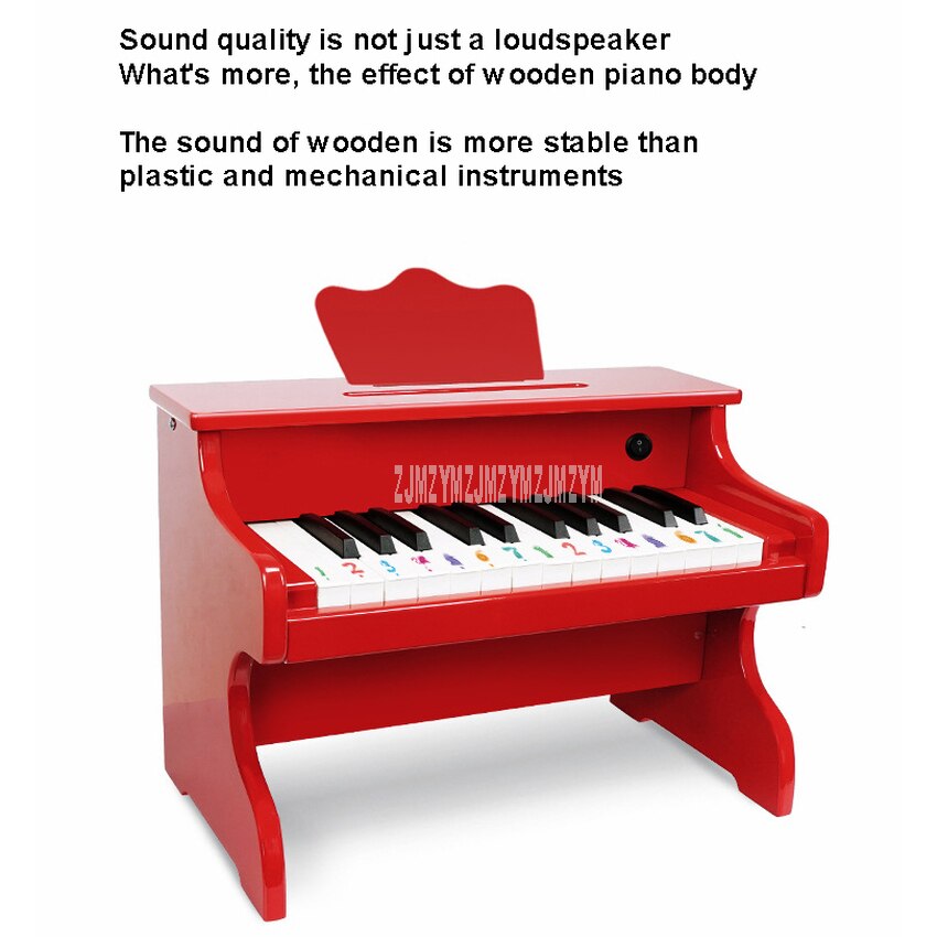 1-5 años bebé Mini 25 teclas de madera Piano juguete niños teclado de madera Piano niños pequeño instrumento Musical de juguete acústico