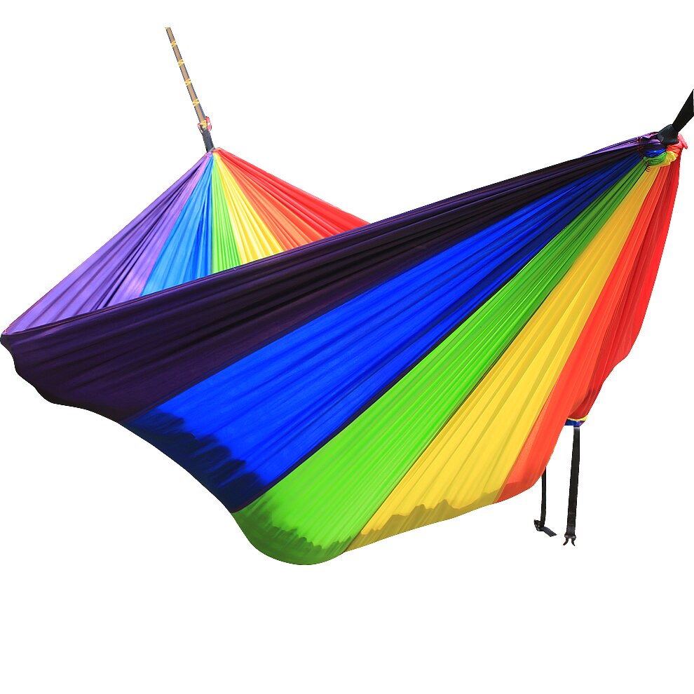 Podwójne 200*300CM hamak ogrodowy podwójny ogród kemping huśtawka drzewo łóżko przenośne dorosłych dzieci na zewnątrz łóżko 2 pasy 2 karabinek