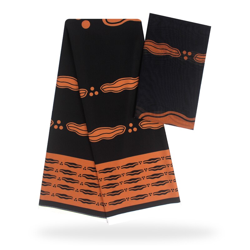 ! 2yards chiffon + 4yards real silk soft material lady african nigerian wedding dress garment ankara real silk fabric: YJ850805s406