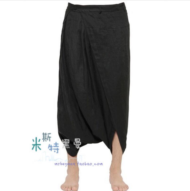 hommes vêtements GD cheveux styliste été fluide large jambe pantalon asymétrique culottes grande taille chanteur costumes 27-44