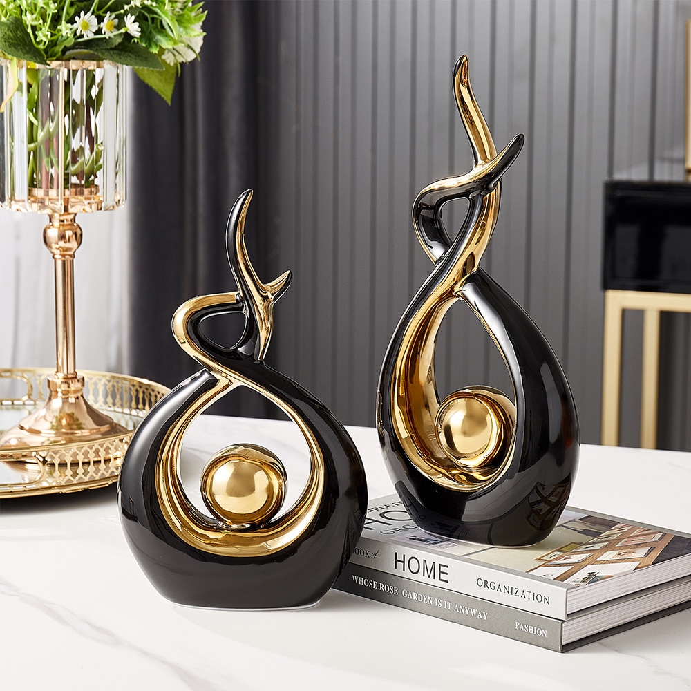 Abstrakt modellering keramisk skulptur dekoration morgon sång dekor modern heminredning vardagsrum sovrum inredning