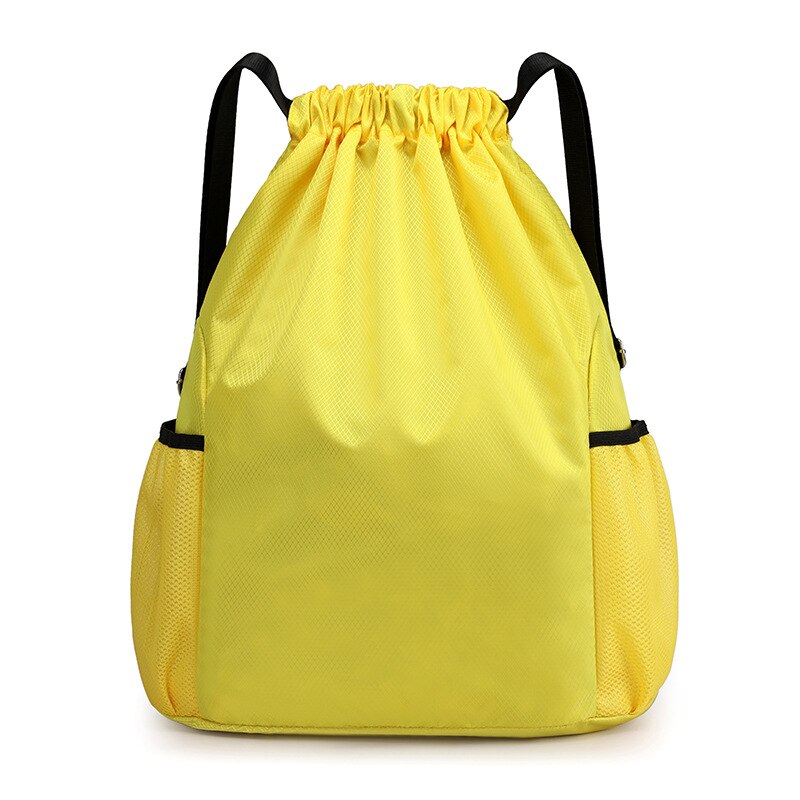 Bolsa de natación suave impermeable al aire libre, mochila de doble hombro para gimnasio, senderismo, playa, Camping, con cordón: Yellow Small