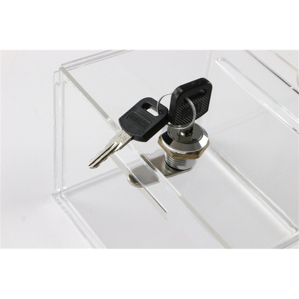 Counter Acrylic Donation Collection Box Perspex Charity Fundraising Box with Keylock Acrylic Business Name Card Holder Box