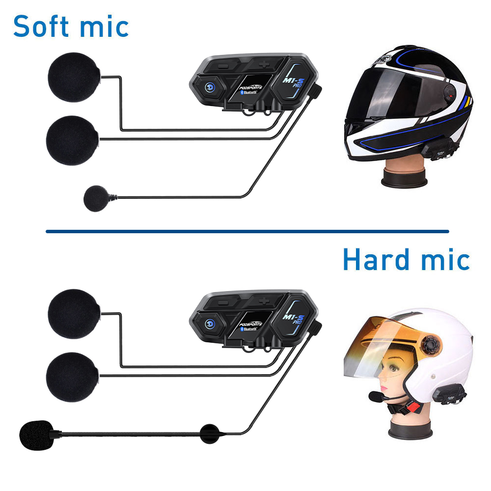 Fodsports M1S Pro Accessoires Motorhelm Intercom Onderdelen Draadloze Bluetooth Headset Oortelefoon Speaker Hard/Soft Microfoon