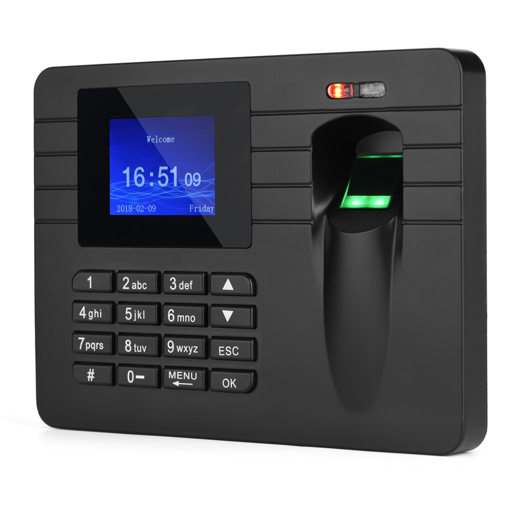 2.4in TFT LCD Screen Fingerprint Time Clock Recorder Employee Attendance Machine Smart Card System Security Protection