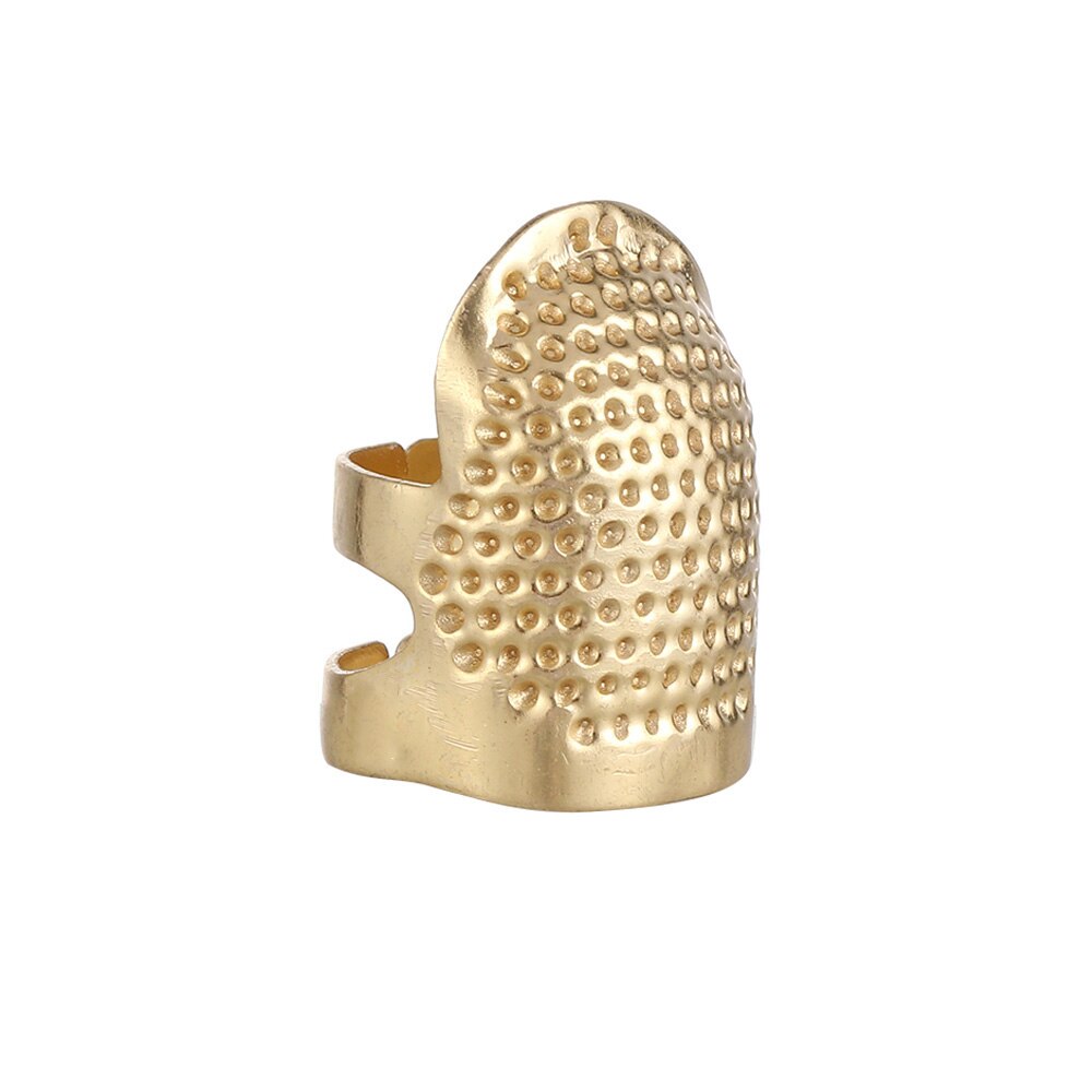 Dedal de aguja de oro Vintage, Protector de dedos, accesorios de costura de Metal, herramientas de costura para trabajo a mano, anillo antiguo, manualidades DIY: gold / M