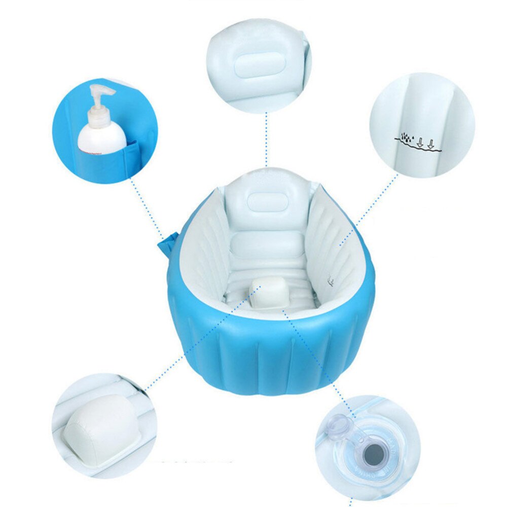 Baignoire gonflable pour bébé, piscine Portable pour enfant en bas âge, bassin de douche pliable (bleu)