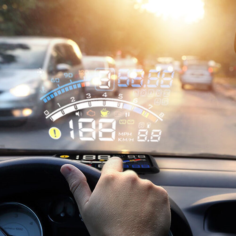 ALOYSEED E4 Car HUD 5.5 inch Head Up Display Overspeed Warning Windshield Speed Projector verspeed Warning Security System
