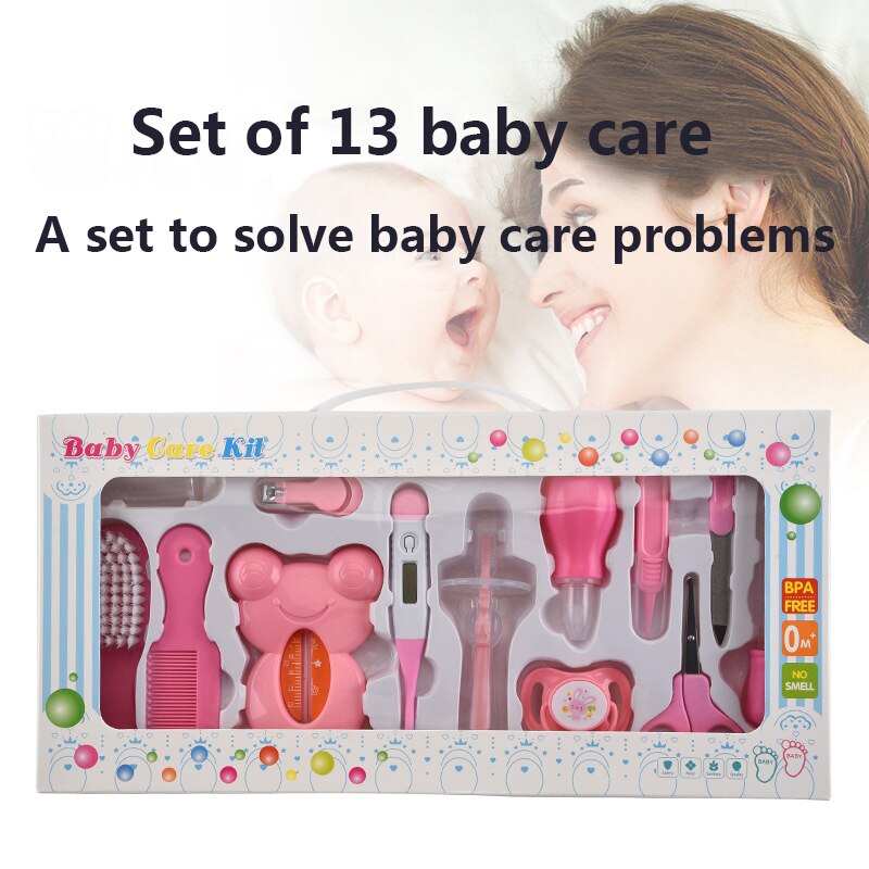 Multifunktionell baby nagelset 13 st/kit higiene bebe safty nagelklippare hårdvara manikyr näsrengöring tandborste för nyfödda