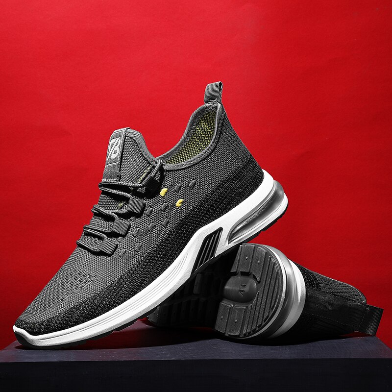 Men Casual Shoes Cheap Leisure Sneakers Men Masculino Adulto Breathable Outdoor Men Trend Zapatillas Hombre Flat: Gray / 10
