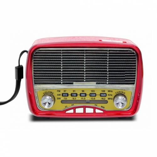 Meier m -165bt nostalginen retro radio usb sd fm bluetooth punainen