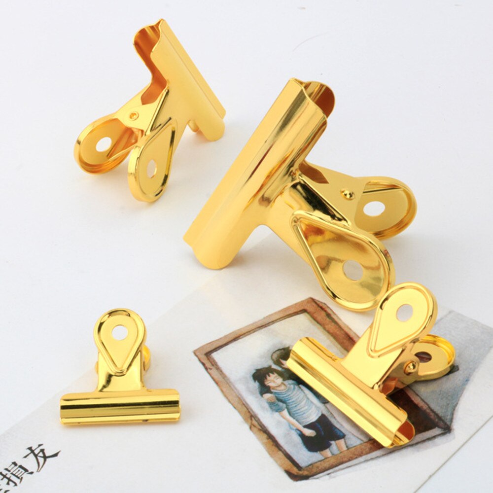 Gold & Rose Gold Heavy Duty Bulldog Clips Duckbill Clip Clamp for Office Bills or Household Kitchen Sealing Supplies 4 Sizes