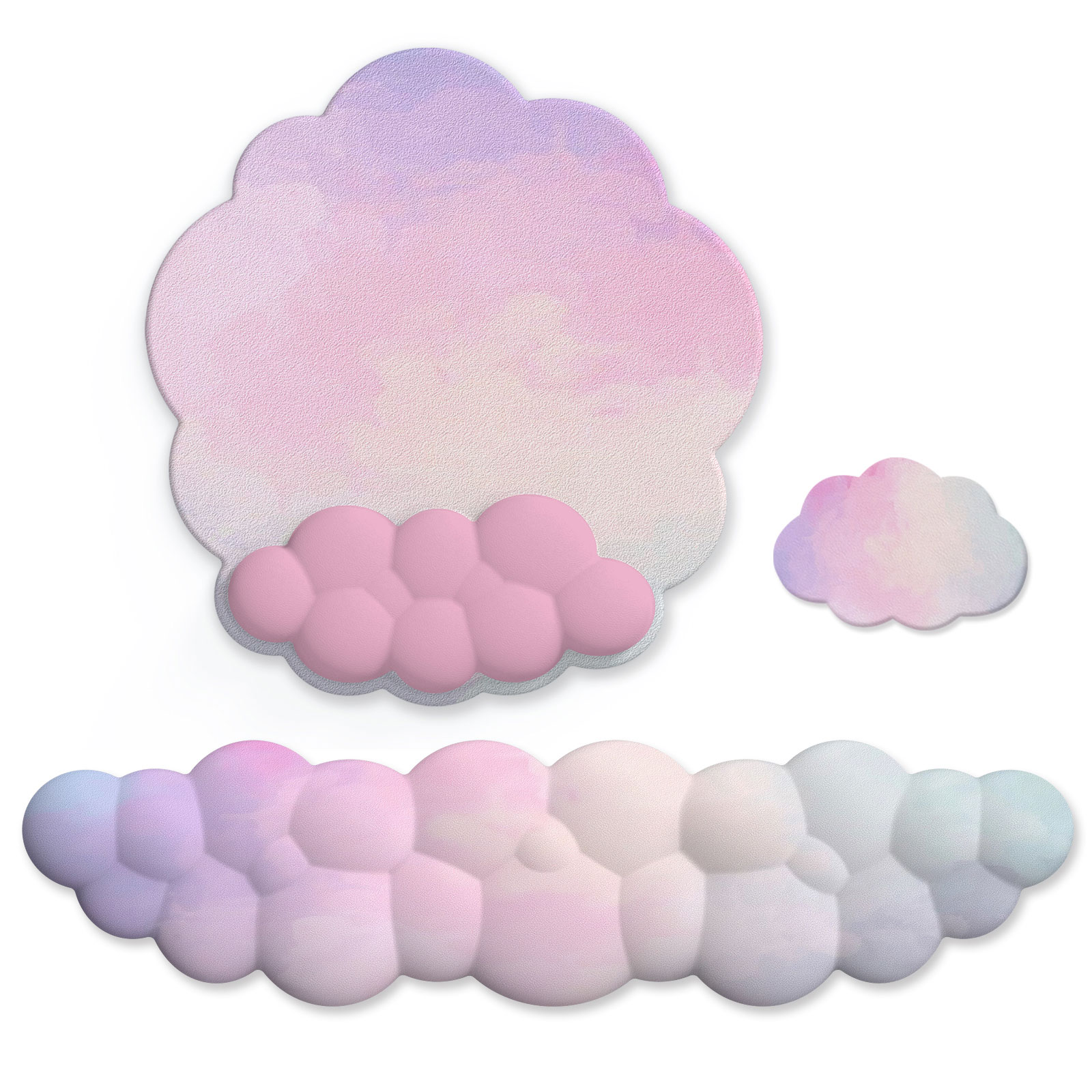 Alfombrilla para teclado para juegos con gradiente de nube, alfombrilla para muñeca, alfombrilla para muñeca, alfombrilla para ratón, memoria de espuma ergonómica Laika, soporte antideslizante para oficina: Verde claro