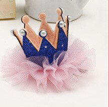 Épingle à cheveux en dentelle pour chien et chat, couronne de princesse, décoration de fête d&#39;anniversaire, photographie, fournitures pour animaux de compagnie,: Bleu