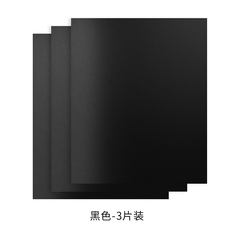 0.2mm tykk ptfe grillgrill matte non-stick gjenbrukbare bbq grillmatter ark grill bbq liner teflon kokeplater verktøy 33*40cm: Svart 3 stk
