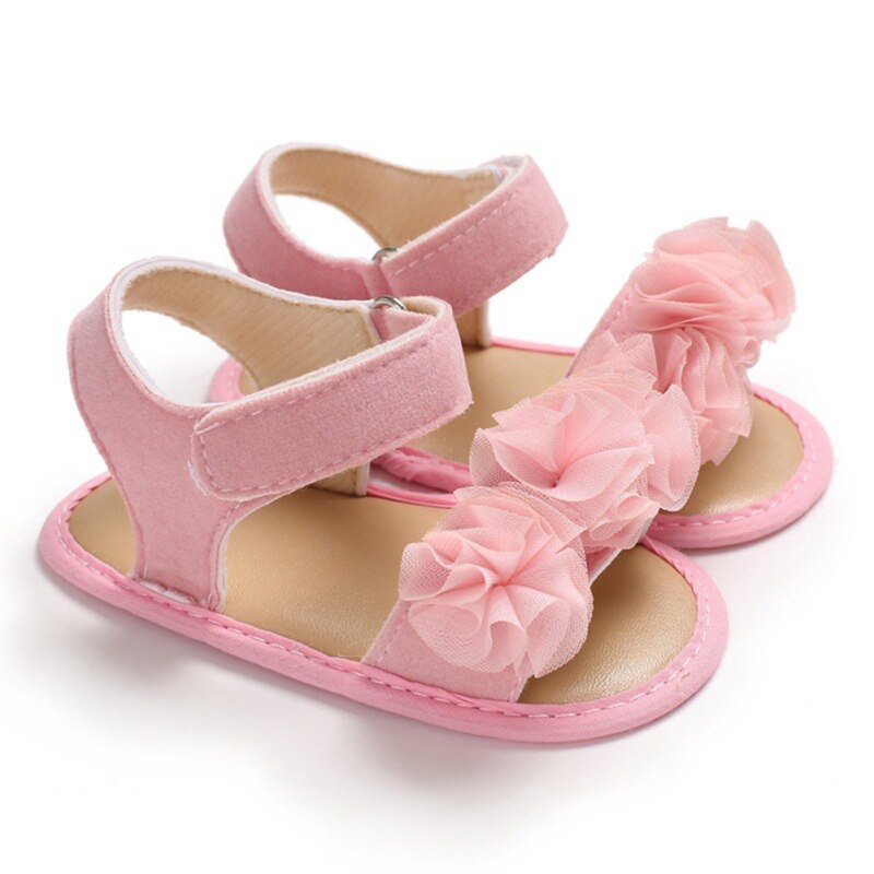 Kids Baby Girl Soft Sole Shoes Anti-slip Sandals Prewalkers Flower Design Walking Shoes