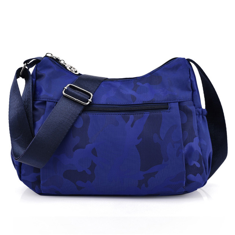 Camouflage Canvas Vrouwen tas Oxford Colth Vrouwen schoudertas Crossbody tas Winkelen Handtas Outdoor reistas een zak: C Blue