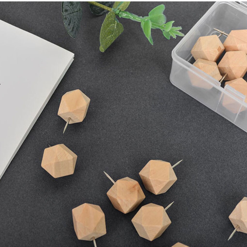 18/60/100pcs Straw Hat Shape Tacks Wooden Thumb Boards Map Photos Posters Calendar Craft Projects Pins Home Binding Supplies