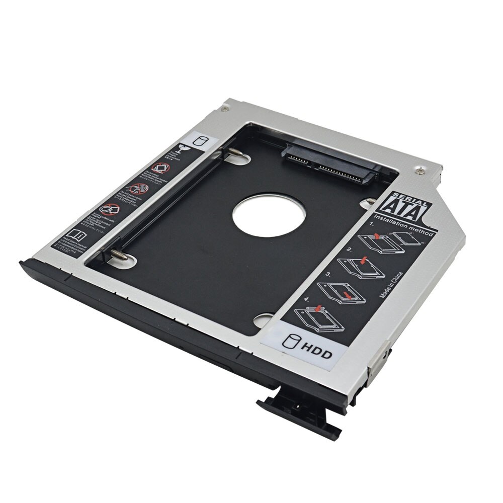 2nd HDD Caddy 9.5mm SATA 3.0 2.5" SSD HDD Hard Drive Enclosure Box Case For DELL E6540 E6440 optibay
