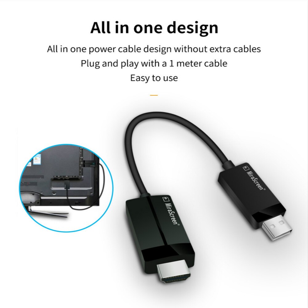 1080P Hd Kabel Smart Draadloze Screen Mirroring Ontvanger Telefoon Naar Tv Aansluiten Op Project Plug En Play Eenvoudig te Gebruiken