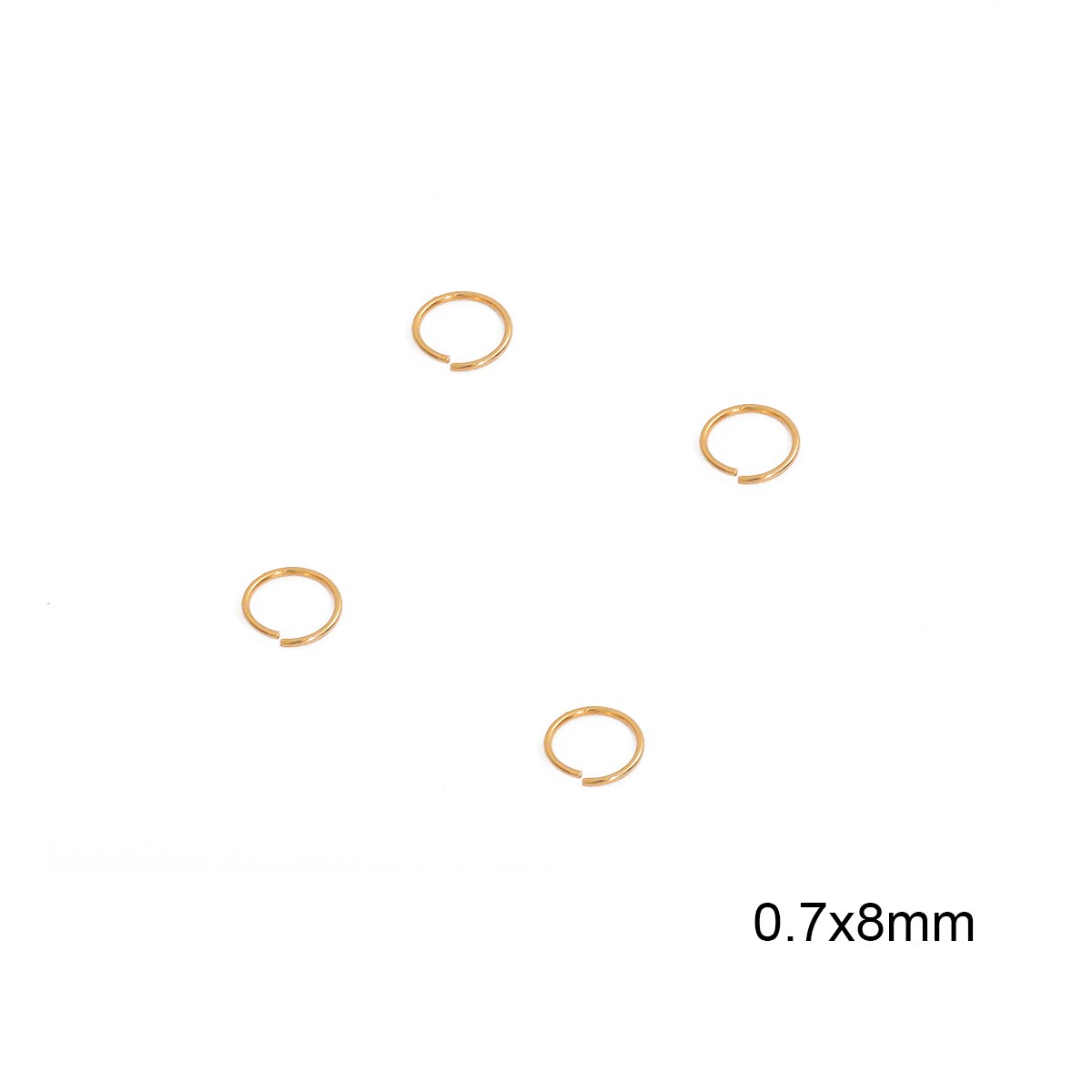 3 4 5 6 7 8mm 10Pcs 18K Real Gold Plated Copper Split Rings Open Jump Rings Connectors For Jewelry Making Supplies: 0.7x8mm 10pcs