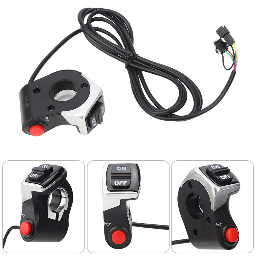 Electric Scooter Switch PVC Electric Mountain Bike Scooter 2 in 1 Horn Button Headlight Switch Bicycle Accessories