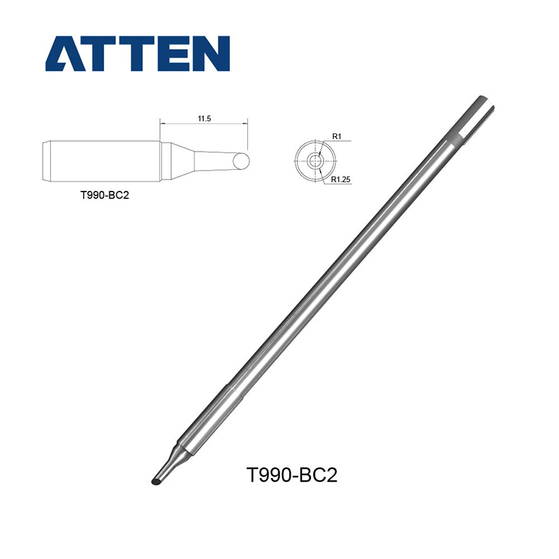 ATTEN T990-K/I/B/BC2/C1 Soldering Iron Tip for ST990 ST8602D Soldering Station: BROWN