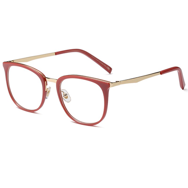 Montura de gafas ópticas para mujer, gafas graduadas por ordenador, montura de gafas para mujer, lente transparente para mujer QF114: QF114-C4