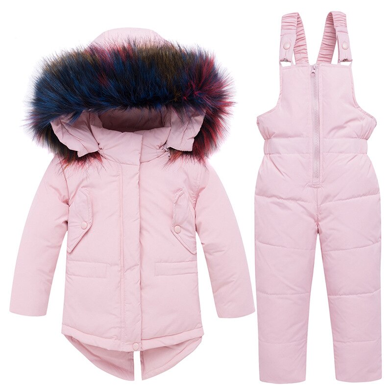 Winter Kids Snowsuit Jassen Hoodies Eendendons Skipak Voor Meisjes Sneeuw Pak Outfits Sneeuw Wear Jumpsuit Sets Jas Snowsuit