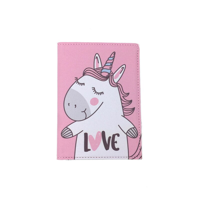 beignet licorne motifs protège-passeport femmes et hommes voyage passeport couverture en cuir avec 6 styles pour choisir: Black