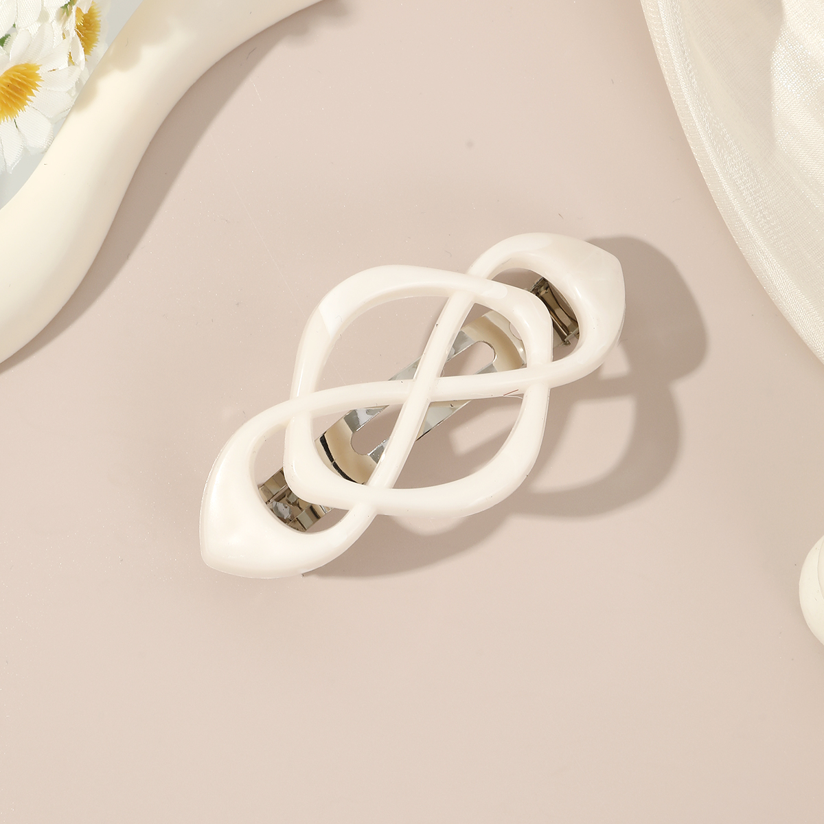 1pc Colorful Spring Hair Clip Hollow Ponytail Holder Hairgrip Barrettes Hairpin Women Girl Cute Hair Accessories: Lavender