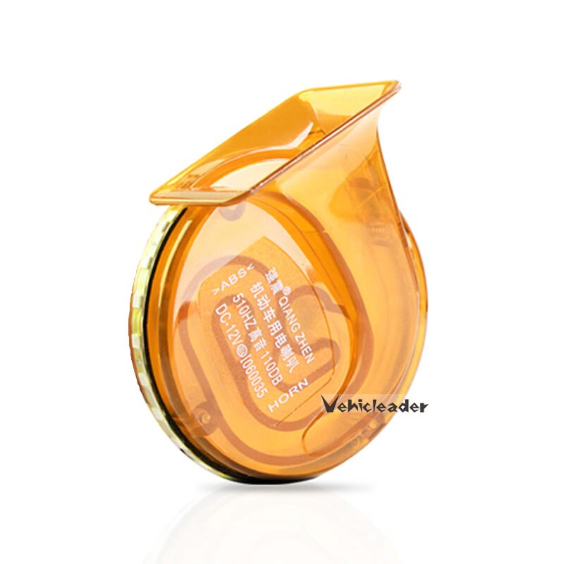 Bocina de Caracol de 12V para motocicleta, con luz led, altavoz de voz fuerte y transparente, bocina de aire para coche y moto, electrónica Universal con lámpara LED: 12V Yellow