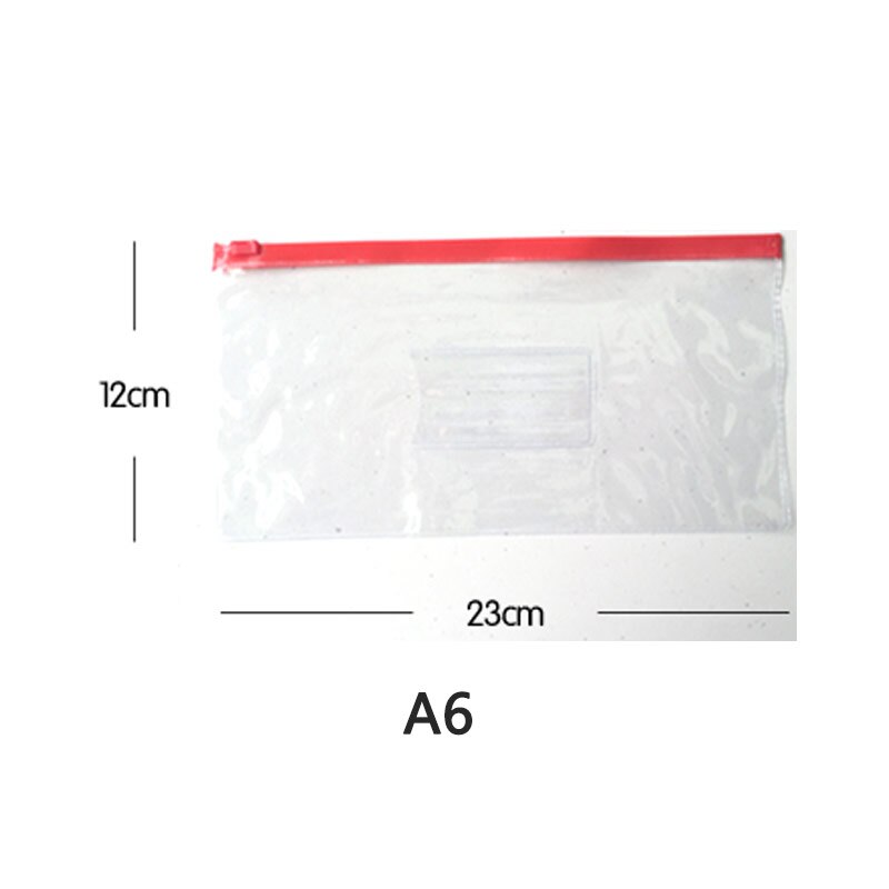 10pcs/lot A4/A5/A6/B4/B5 Transparent Zipper File Thickening Protective Document Bag Stationery Office Supplies