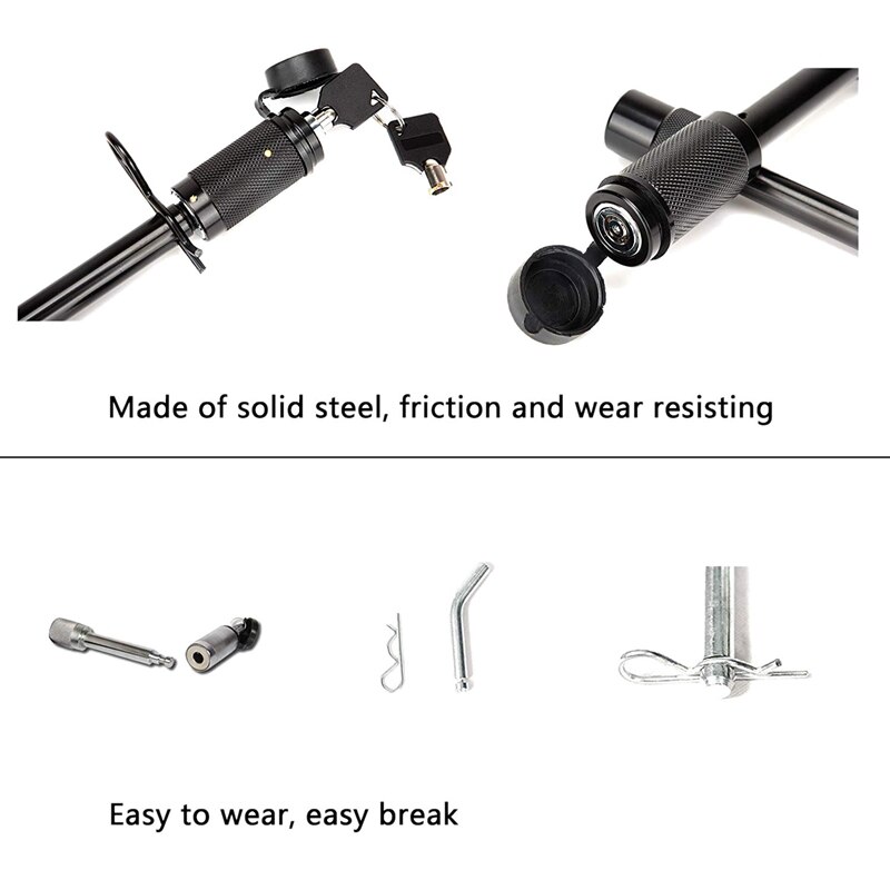 Heavy Duty Trailer Hitch Pin Lock 1/2 Inch and 5/8 Inch Receiver Hitch Pin Lock Set Anti-Rattle for Class I,II,III,IV,V Hitches
