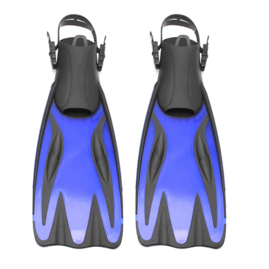 Diving Fins Mid-length Adult Fins Adjustable Shoes Free Diving Swimming Fins Deep Diving Snorkeling Equipment -40: Blue / LXL