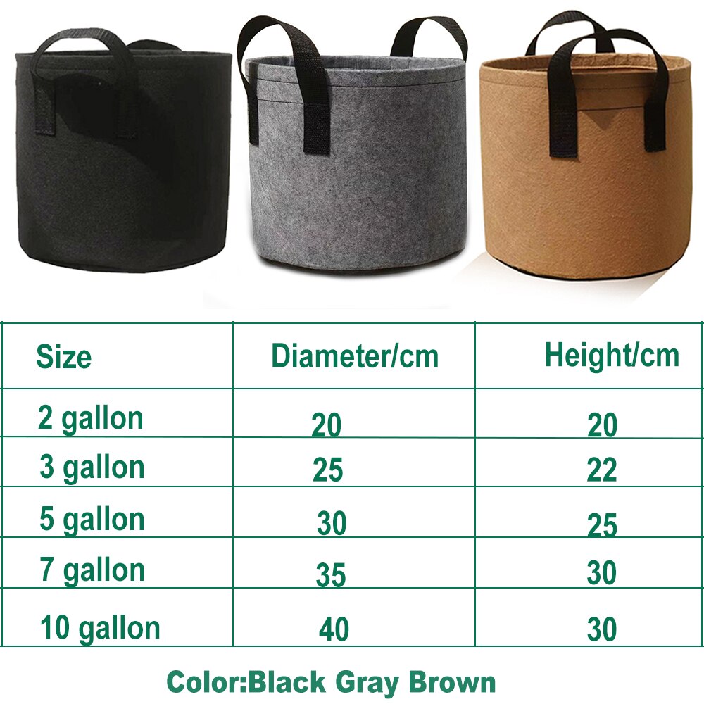 10/7/5/3/2 DIY Plant Seeding Grow Bags Vegetable Flower Pots Indoor Farm Graden Vegetable Flower Growing Bags Planting Tools