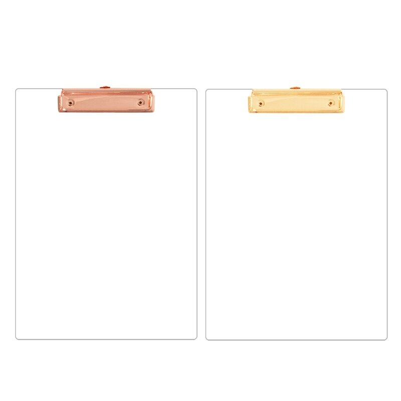 69HA A4 Acrylic Clipboard Transparent Clipboard File Holder Low Profile Clip Holds 30 Sheets Office Supplies for Women Men
