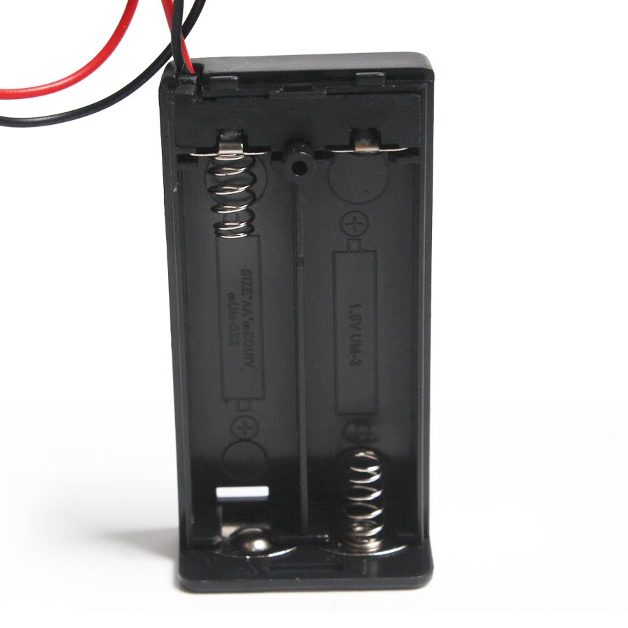 1PCS 2 x 3V AA Battery Holder Case Box Battery Box AA Flashlight Battery Holder With Cover ON / OFF Switch Wire Lead