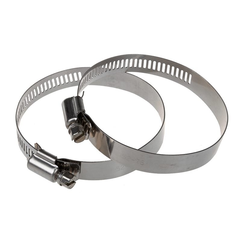 Aro de acero inoxidable de 52mm a 76mm de diámetro, 3 &quot;, anillo de abrazadera de manguera de accionamiento de gusano, 2 uds.
