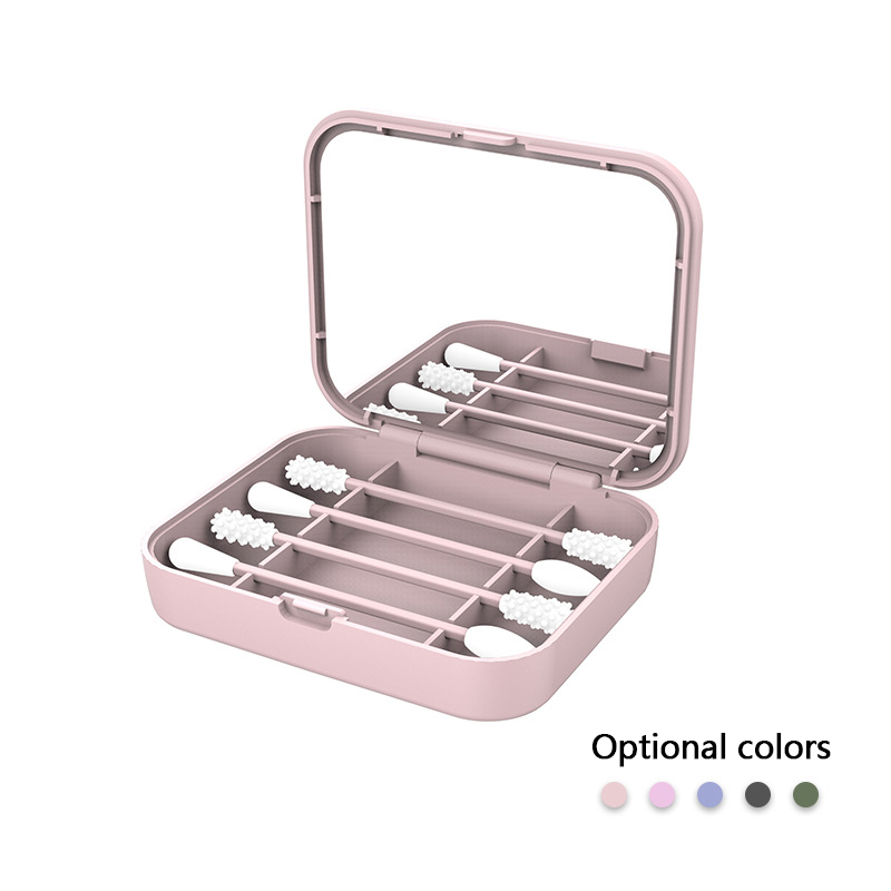 4Pcs Reusable Cotton Swab Ear Cleaning Cosmetic Silicone Buds Swabs Double-headed Silicone Recycling daily makeup