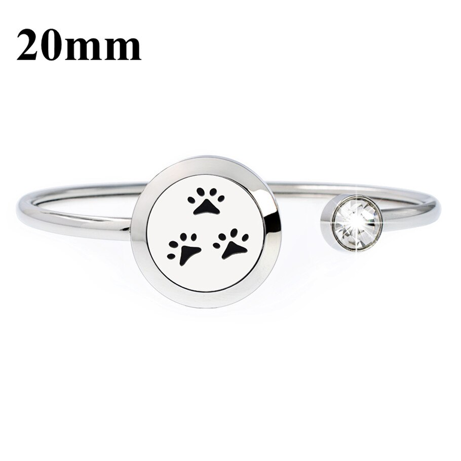 20mm 316L stainless steel Magnetic Aromatherapy locket Essential oil diffuser bangles bracelet free 10pcs pads: GQ065