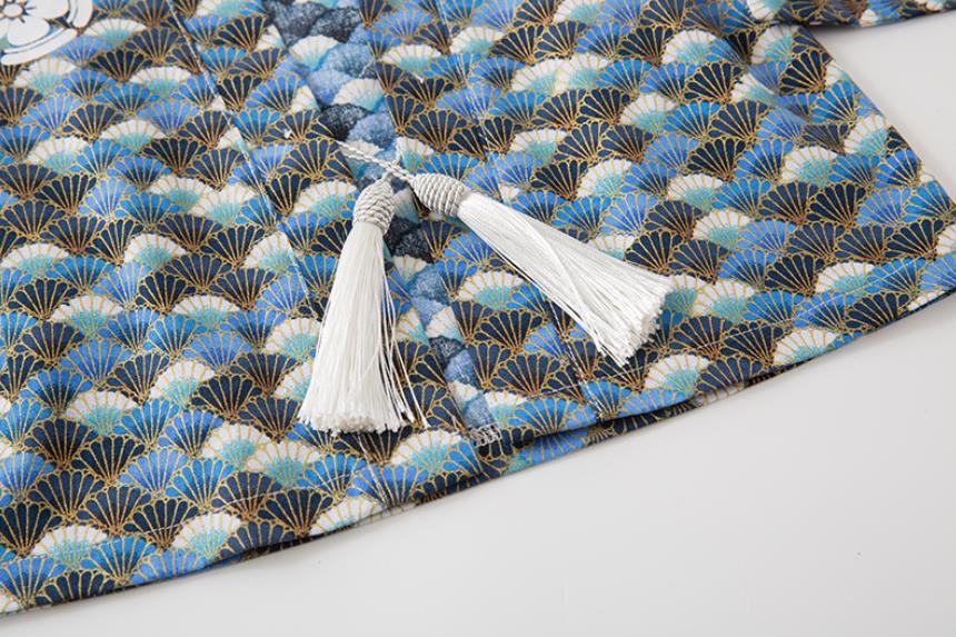 Kimono Baby Boys Clothes Japanese Style Kids Romper Retro Bathrobe Uniform Infants Pajamas Long Sleeve Printed Kimono A203