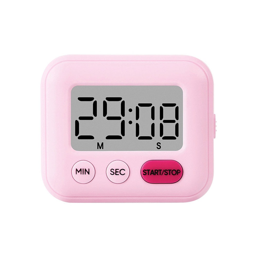 Digital LCD kitchen timer with on/off switch, mute and loud alarm, 24-hour clock, children, teachers, kitchen: GRAY