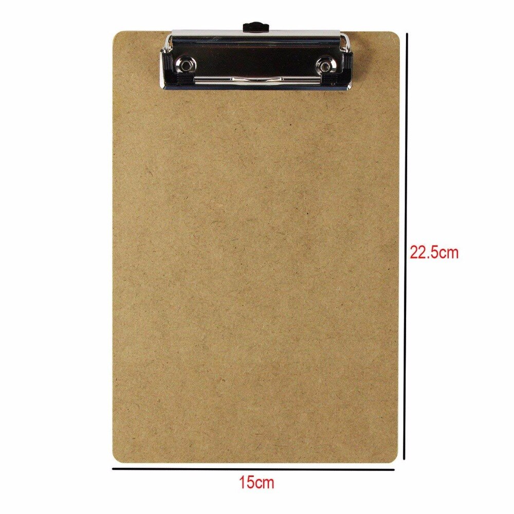 Standard  a5 træ hardboard clipboard hængende hul lav profil klip klasseværelse forsyninger