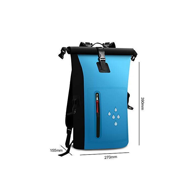 Zaini impermeabili borsa impermeabile doppia spalla in PVC con barili impermeabili riflettenti confezione da pesca sacco asciutto-40: Blue